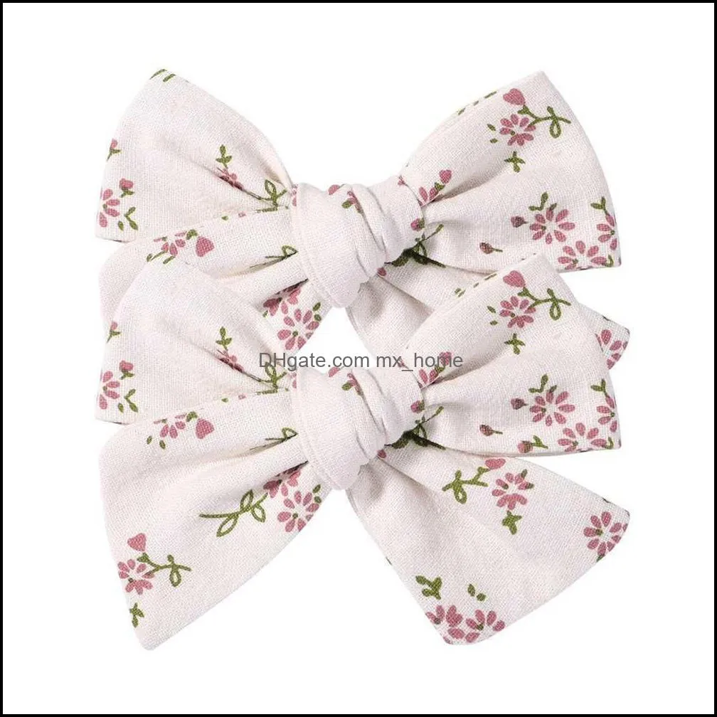 idyllic broken flower bow knot hairpin simple college style candy color cloth horsetail clip hairdressing