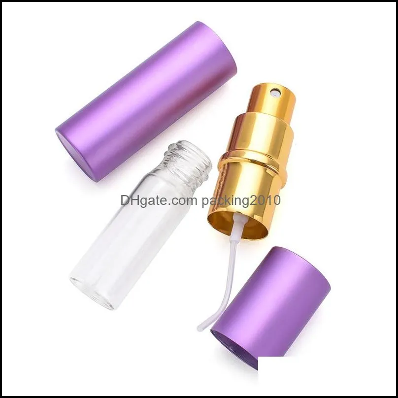 5ml 1/6Oz Portable Mini Refillable Perfume Scent Aftershave Atomizer Empty Spray Bottle With Gold Sprayer for Travel Purse