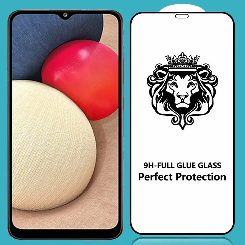Gehard Glas Screen Protector 9H Full Lijm Cover Perfect Protection Premium Film Guard Shield voor Samsung Galaxy Note 21 FE 20 A02 A12 A22 A32 A42 A52 A72 A82 A92