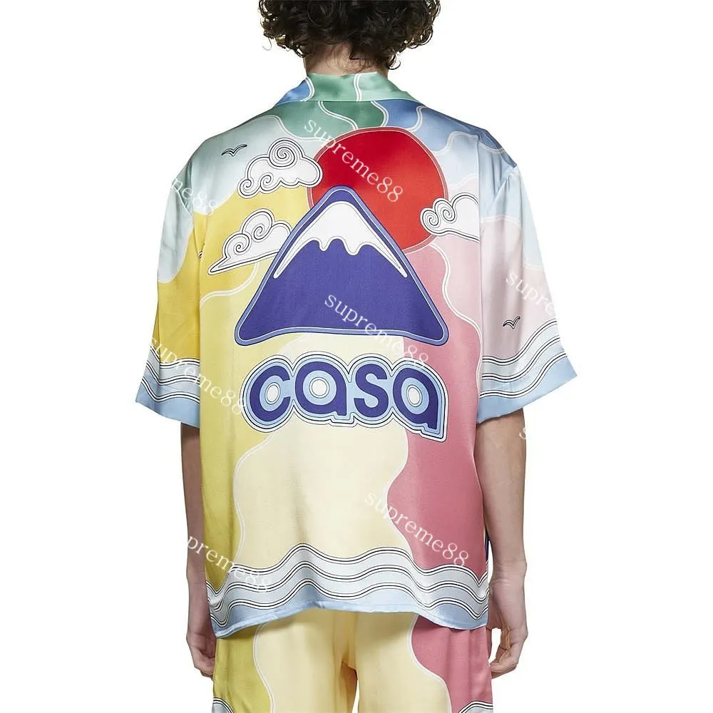 قمصان رجالي كازابلانكا بأكمام قصيرة وصدر واحد طية صدر السترة سوليل الشام بطباعة قميص بولو عصري متعدد الاستخدامات