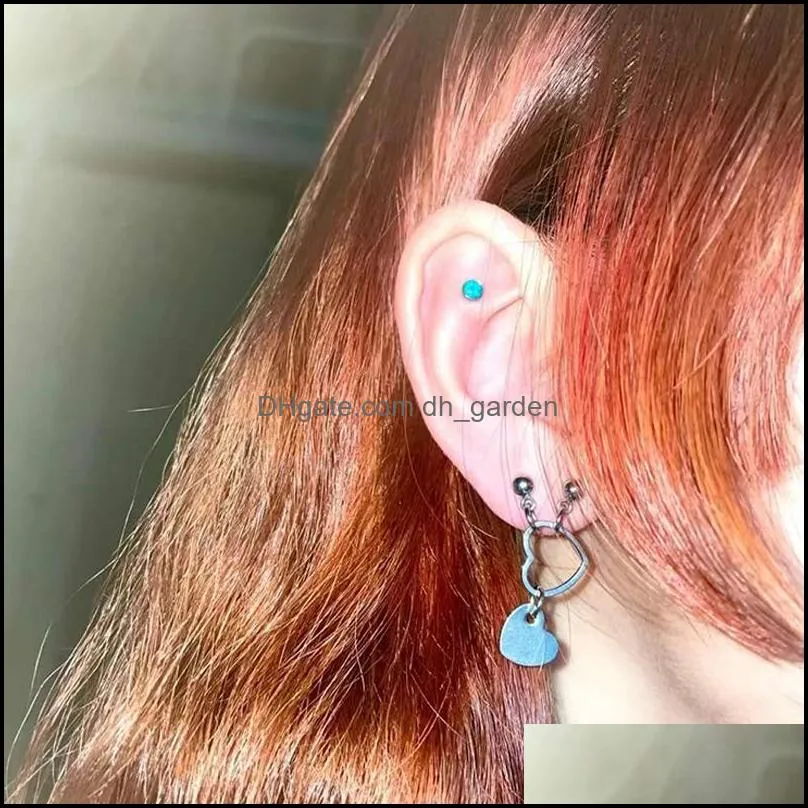stud heart ear earring stainless steel piercing industrial earrings conch lobe studs pierc inears 16g 20g jewelrystud studstud