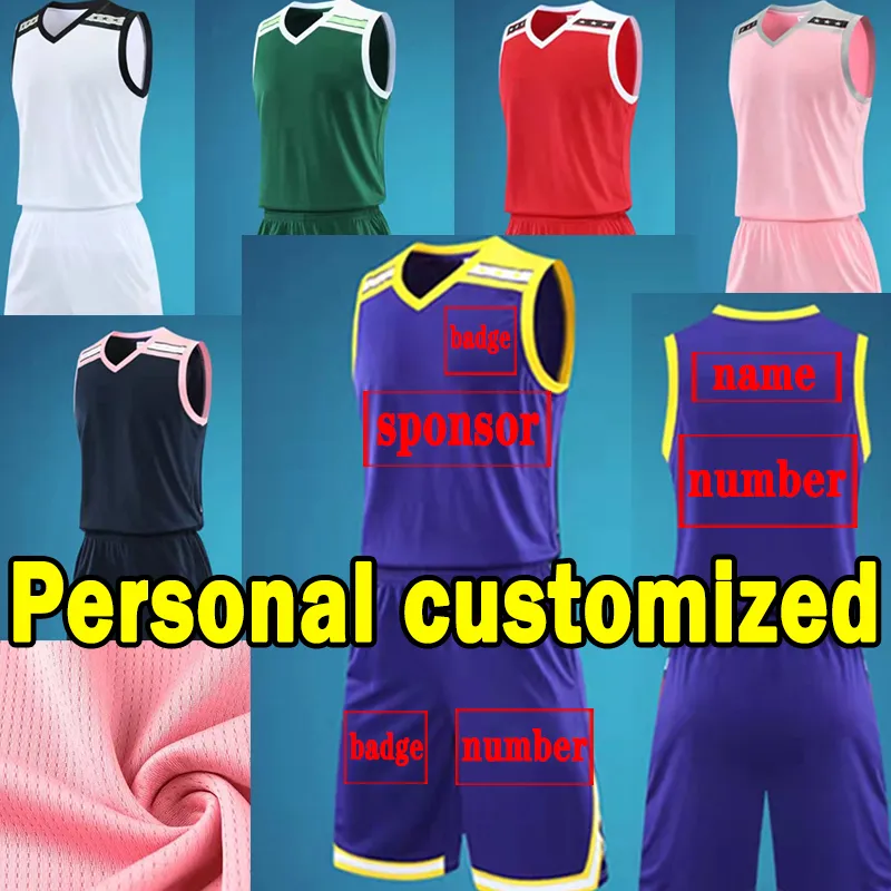 Custom basketball jerseys 2022 customized logo team badge and sponsor personal customization basketball shirts sets men kids jersey kit