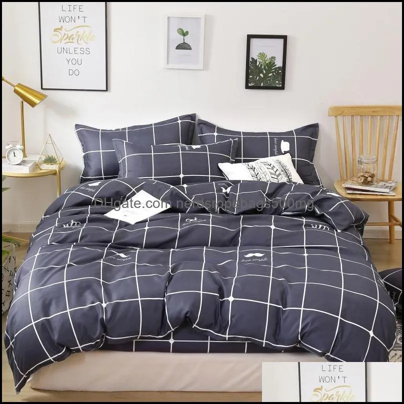 Bedding Sets Home Textiles Full Aloe Cotton Four-piece Set Duvet Cover Single Double Large King Student Dormitory