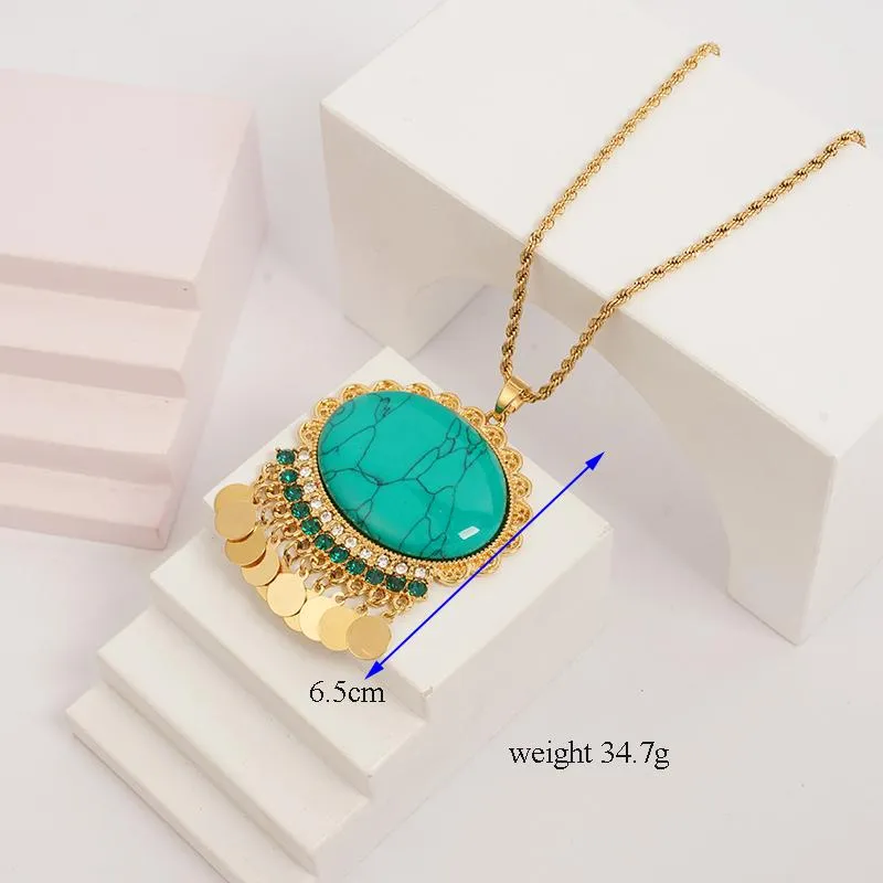 Quantity Limited Sale Pendant Necklaces Natural Blue Stone Necklace 