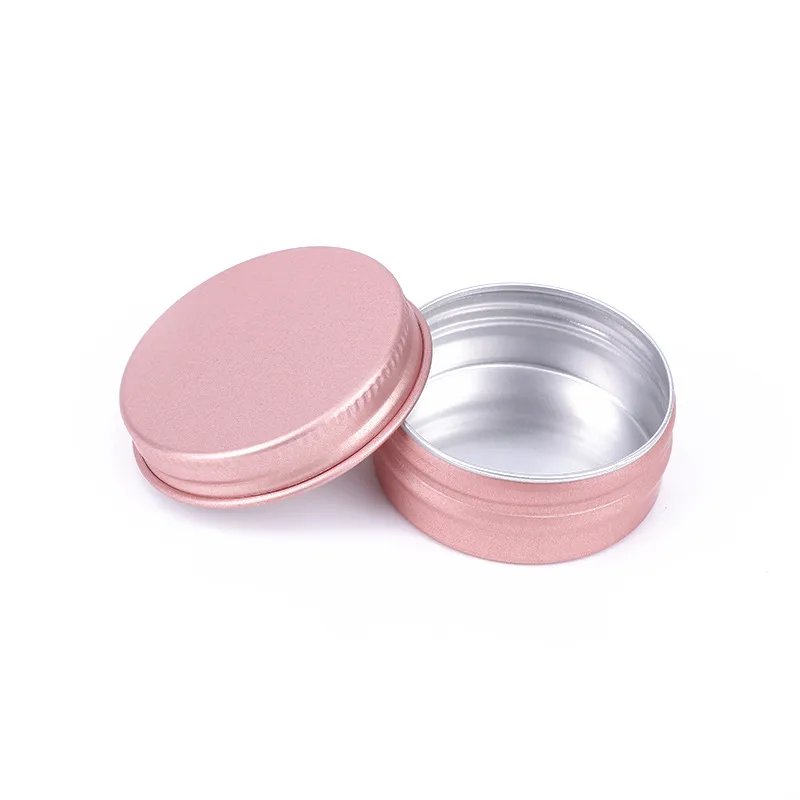 Rose Gold Screw Lid Round Tins Aluminum Empty Tin Metal Storage Jars Container Travel Cans 5ml 10ml 15ml 20ml 30ml