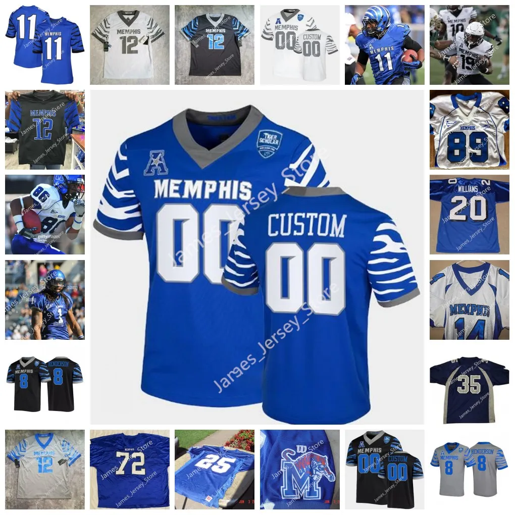 Maillot de football universitaire cousu NCAA Memphi Tigers 25 Devonte Golden-Nelson 30 Rodney Owens 66 Makylan Pounders 94 William Whitlow Jr. 10 Andarius Coffey Jawon Odoms