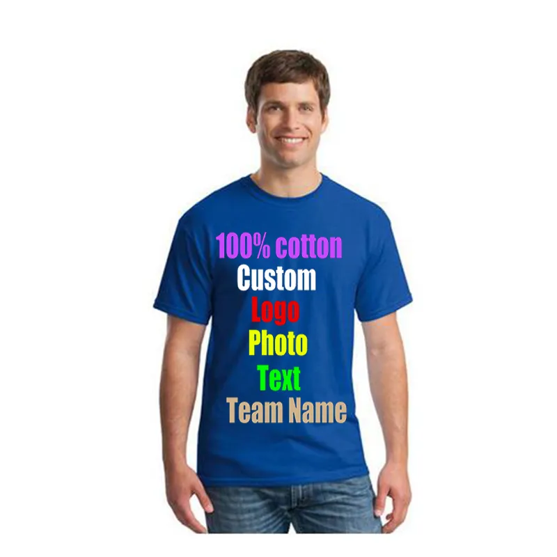 Customize Your Picture Men s and women s T shirts Custom Tee shirt team uniforms cotton customized with embroidery 220621