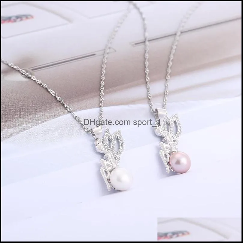 S925 Sterling Silver Pendant Settings Exquisite Fairy Pearl Diy Accessories Mountings Women Necklace Mounts For 8mm Beads