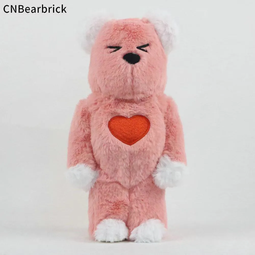 New Bearbrick Pink Plush Love Building Build Bear Bear 400 ٪ Trendy Threndy Toy Doll Ornament Gift 28cm