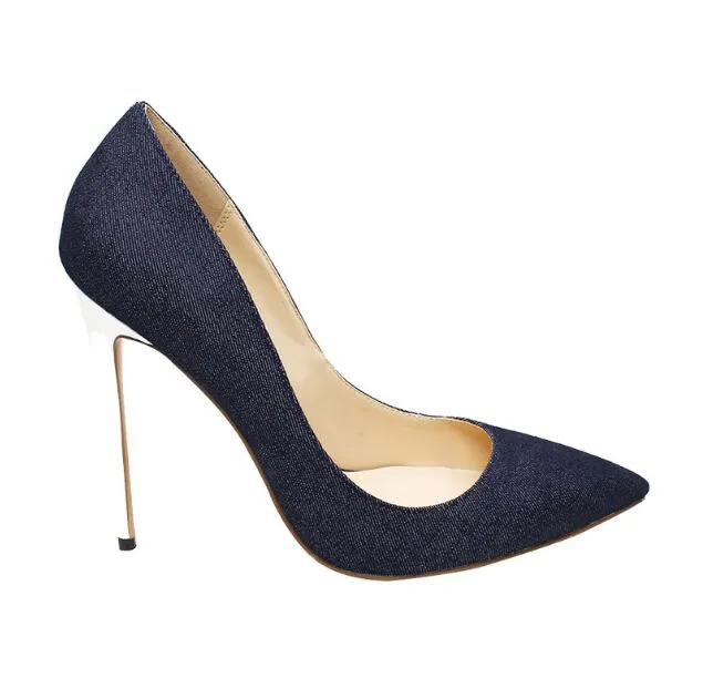 Woman Shoes Faux Suede 8cm 10cm 12cm Low Heels Women Pumps Stiletto Women's Work shoe Pointed Toe Wedding Shoes