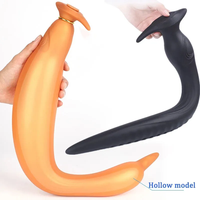 sexy Shop New Long Anal Plug Huge Inflatable Hollow Butt Vaginal Anus Expansion Stimulus Gay Adult Toys Men Women