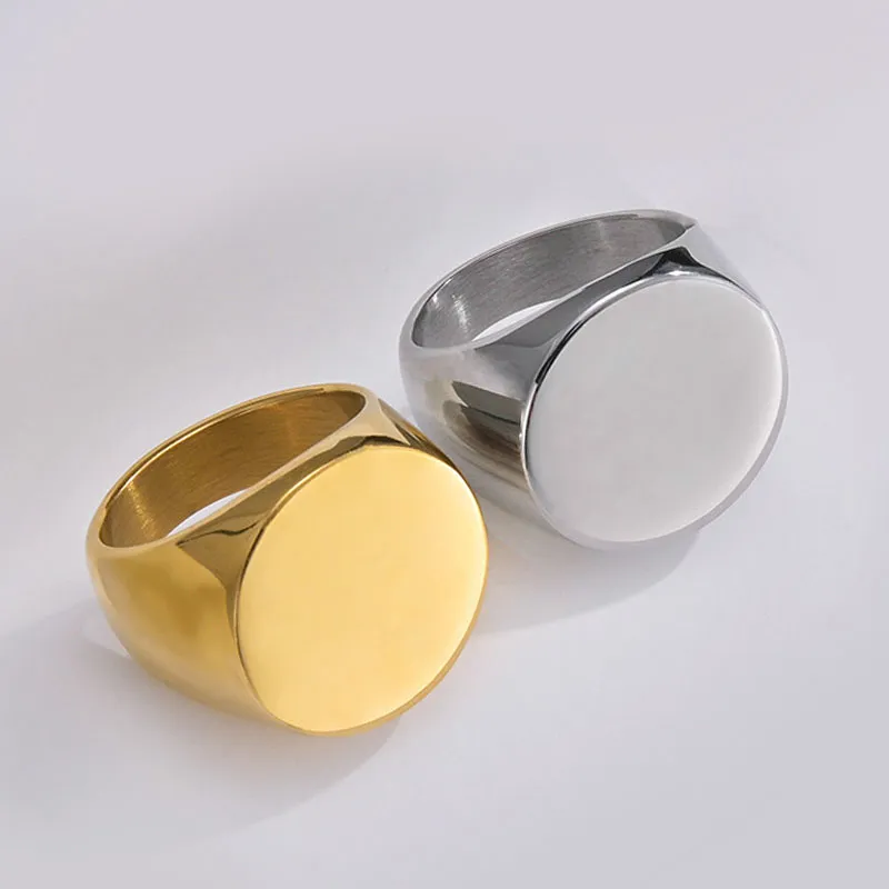 Cool Punk Style Gold Silver Titanium Steel Men Women Ring Big Chunky Stainless Steel Finger Rings