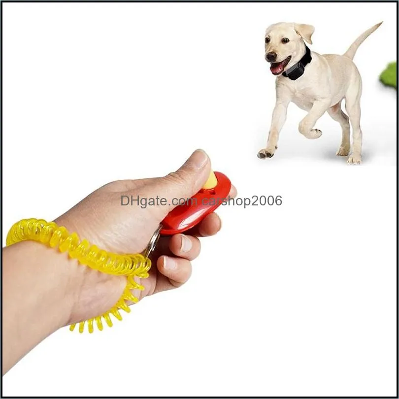 Pet Dog Training Click Clicker Agility Training Trainer Aid Wrist Lanyard Dog Training Obedience Supplies Multiple Colors mixed