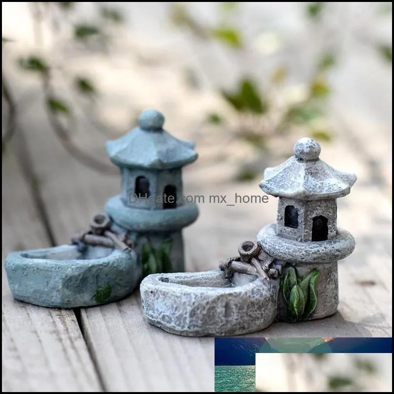 4*5cm Pond Figurines Miniature Resin Craft For Home Zen Tower Decoration Garden Relaxation Home Tea Pet