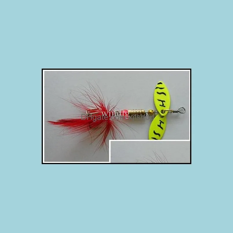 20PCS Spinner Baits Spinners Double Piece spoon fishing lures hard baits 4.5G with Feather Metal spoon hard bait fishing tackle free
