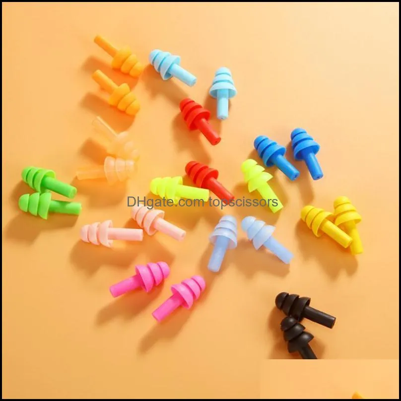 Silicone Earplugs Swimmers Soft and Flexible Ear Plugs for travelling & sleeping reduce noise Ear plug 8 colors LX6917