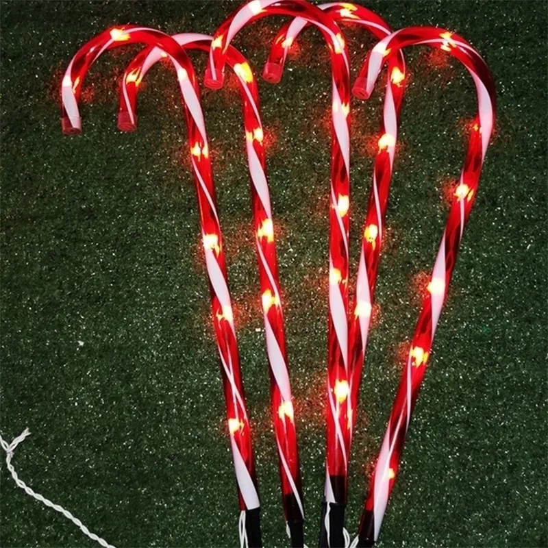 Christmas Candy Cane Pathway Lights Year Holiday Outdoor Garden Decoration Xmas Light Gift Y201020