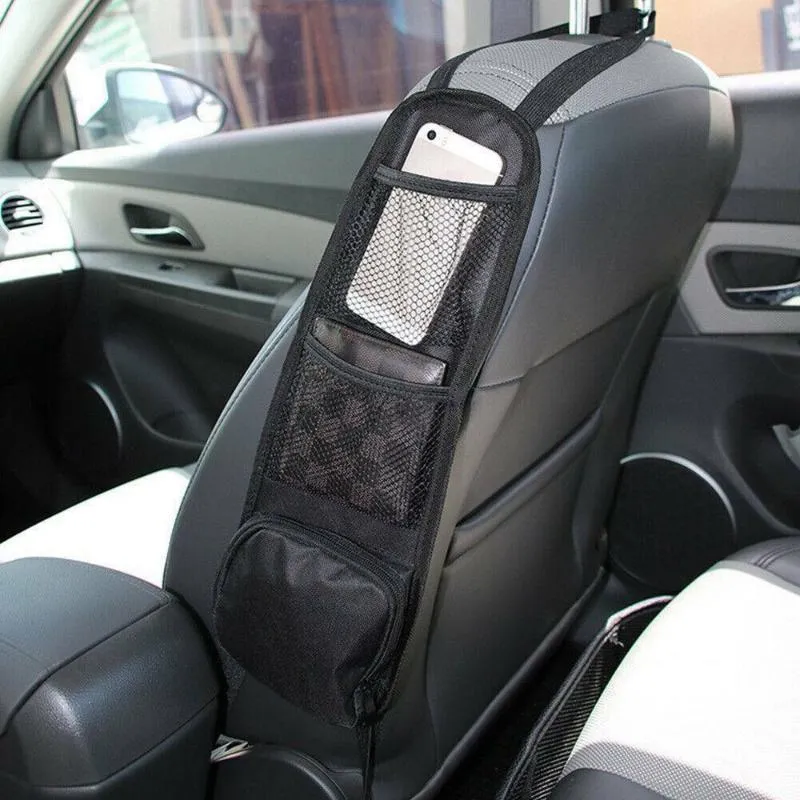 Car Organizer Seat Side Back Storage Mesh Multi Pocket Hanging Bag Holder Black Universal Durable Creative