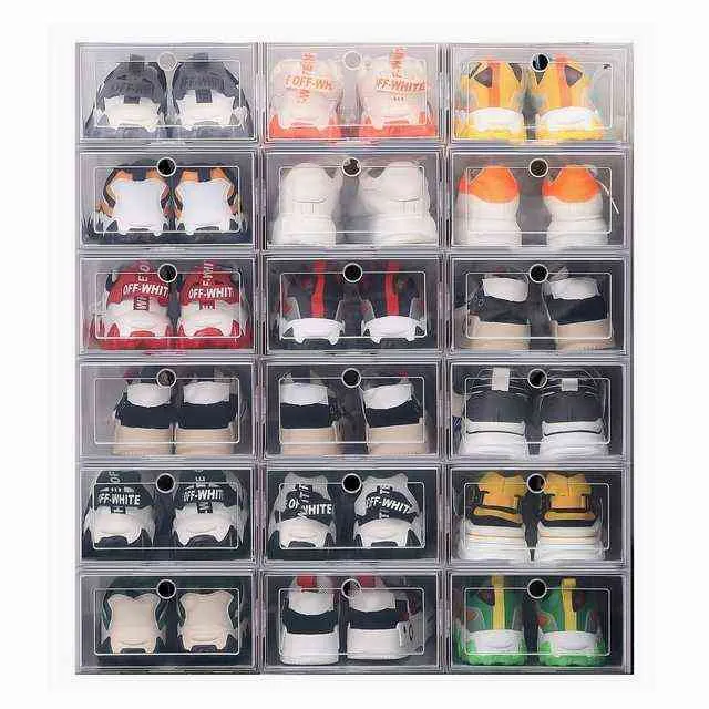 12 Scatole Scarpe Trasparenti Impilabili - Plastica, 33x23x14.5cm, Per Organizzazione Underbed O Armadio