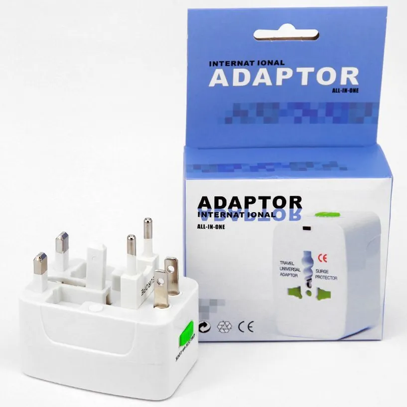 US to EU Europe & Universal AC Power Plug Worldwide Travel Adapter Converter 100-240V with Package