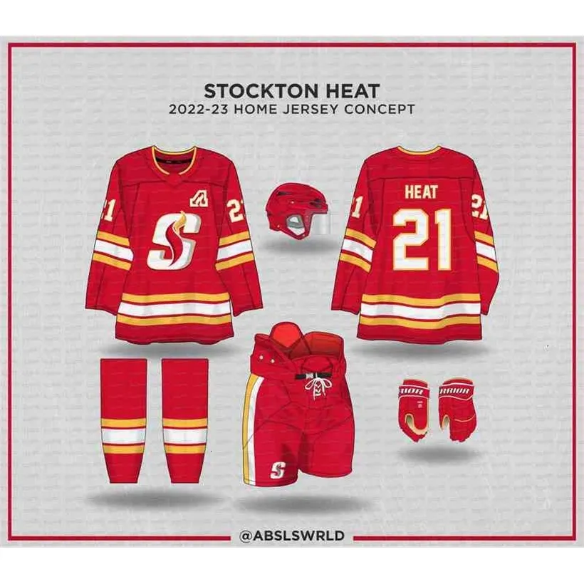 CeoC202 Stockton Heat 2022 23 Jersey Concept Buddy Robinson Matthew Phillips Sam Kurker Mason Morelli Byron Froese Matt Marcinew Dillon Dube Alex