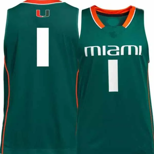 Custom College Miami Hurricanes Basketball Jersey 1 926 DHgate