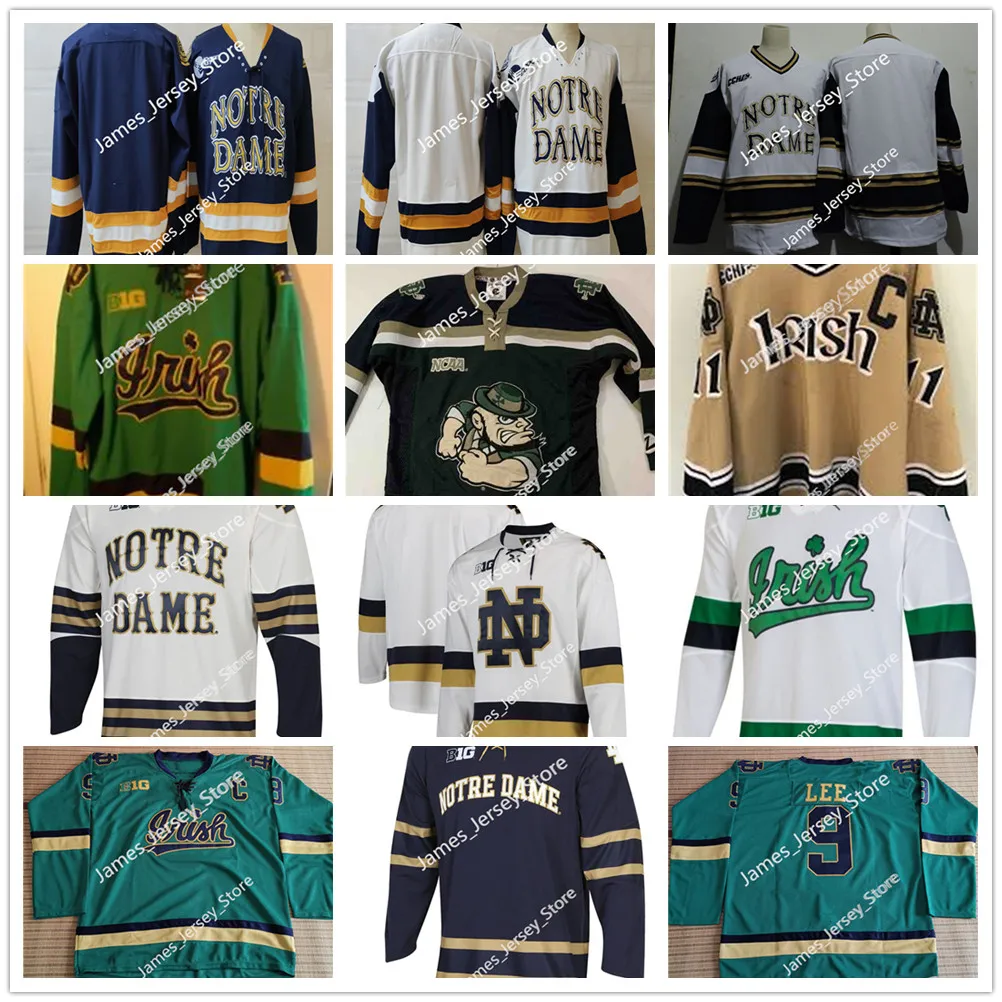 NCAA ND NDF ICE Hockey Jersey 2 Nate Clurman Jersey 5 Matt Hellickson 13 Colin Theisen 15 Michael Graham 16 Alex Steeves Pierce Crawford Jerseys