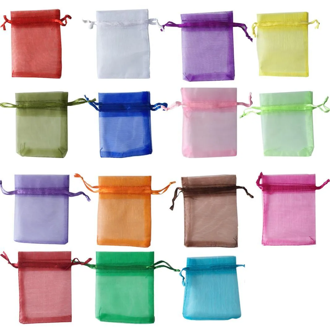 2021 nouveau 7x9 cm Premium ORGANZA faveur de mariage sacs-cadeaux pochettes à bijoux pochettes paquet sac de fil pur, 100 pcs/lot sacs de bonbons