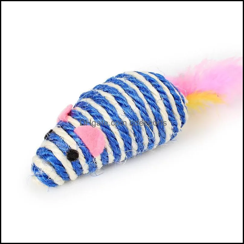 Mice Cat Toys Cute Fun Sisal Mouse Cat Toy Cat Chew Interactive Toys Pet Rope Mouse Toy Playing Toy Kitten Teaser Toys