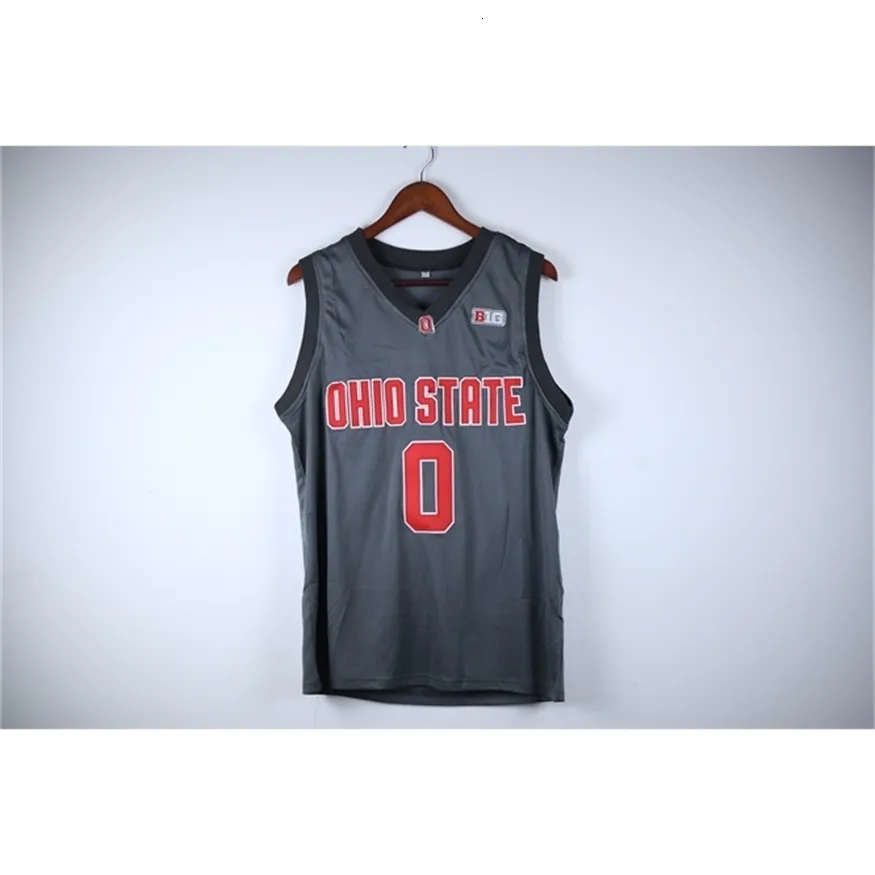 Nikivip Real Picturesohio State Buckeyes Osu College D'Angelo Russell D Angelo 0 White Red Gray Retro Basketball Jersey Heren gestikt Custom Number