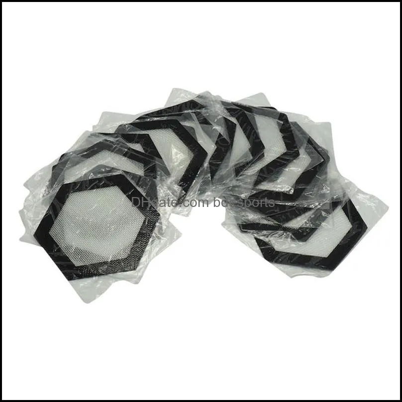 Quality FDA food grade reusable non stick concentrate bho wax slick oil Hexagon shape heat resistant fibreglass silicone dab pad mat