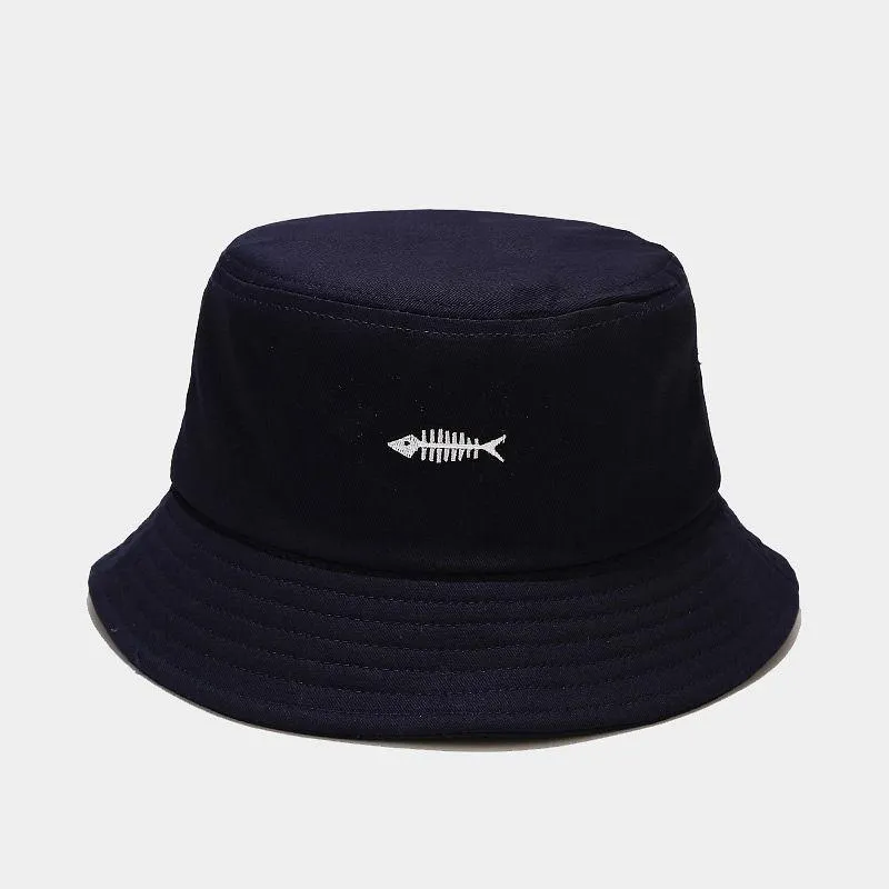 Berets Ldslyjr Cotton Fish Print Bucket Hat Fisherman Outdoor Travel Sun Cap Hats For Men And Women 362