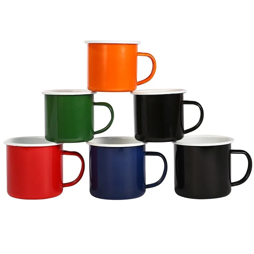 Copo colorido de esmalte de esmalte nova copo de caneca de café de qualidade clássica xícara de chá chinesa com breve colorido T200506