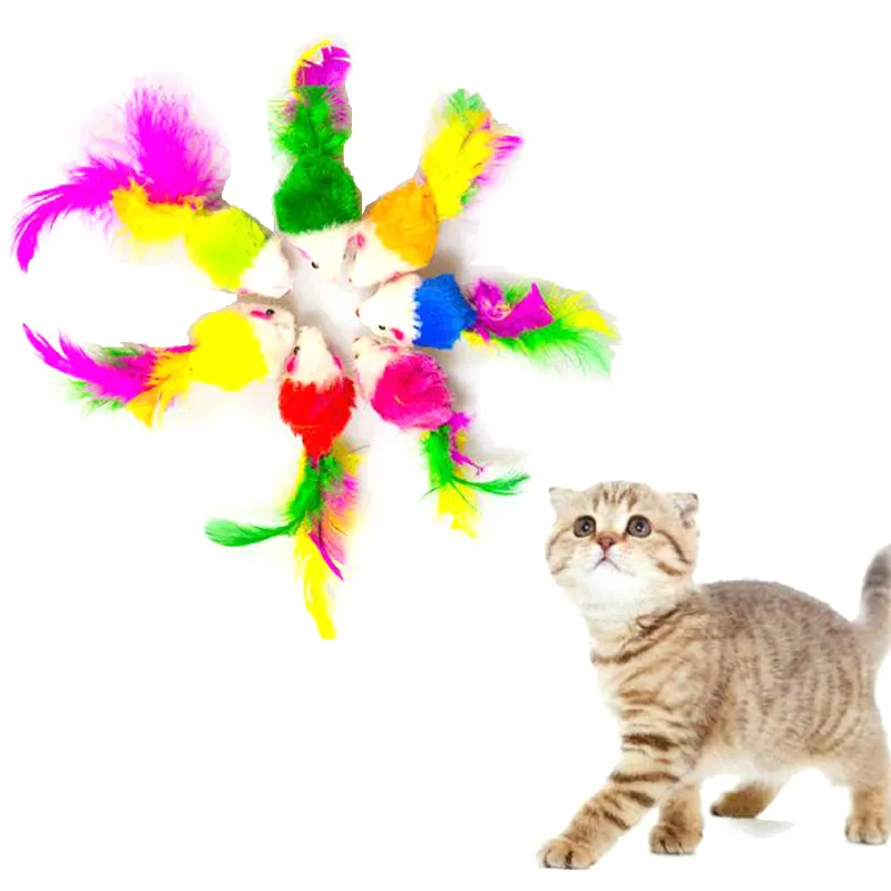 Funny Cat Toys Colorful Lovely Mouse For Cats Dogs Fun Playing Contain Catnip Toy Pet Supplies Mixed Colors