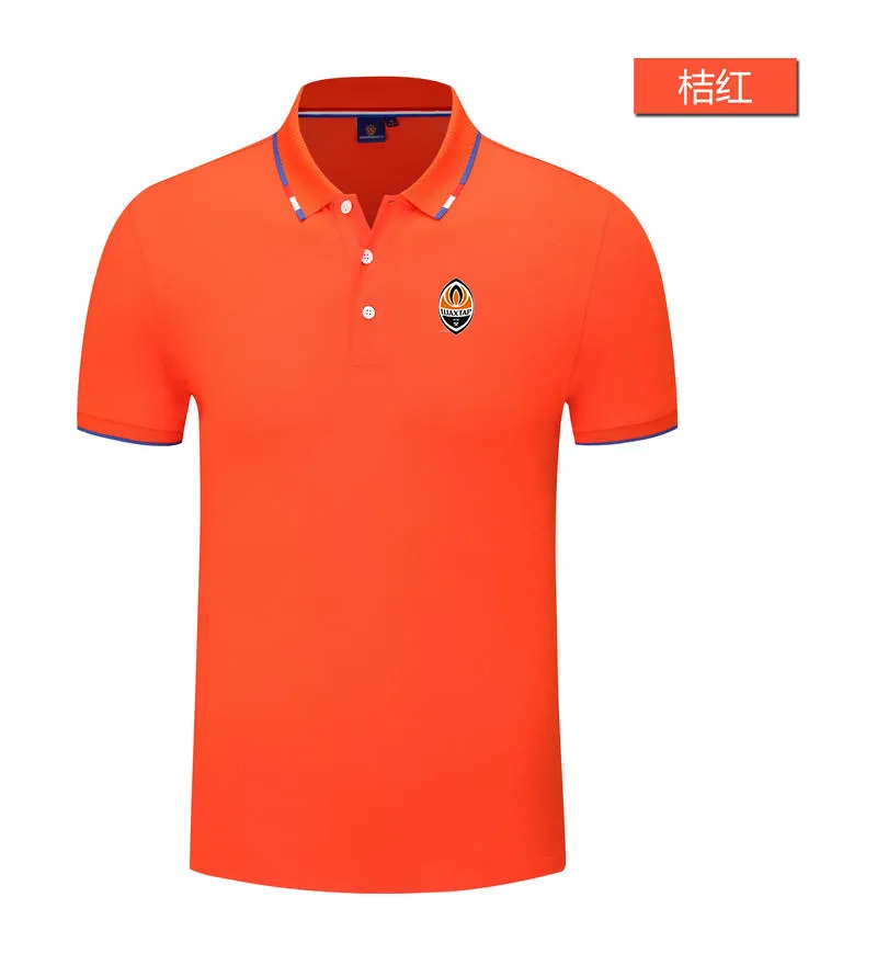 FC Shakhtar Donetsk Men's and Women's Polo Shirt Silk Brocade Kort ärm Sports Lapel T-shirt-logotyp kan anpassas