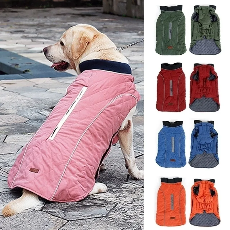 Reflecterende huisdierjachtjassen voor grote s winter warme grote kleding puppy outfits gouden retriever kleding y200917