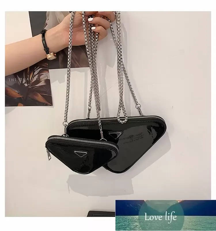 mobiltelefonpåse mini patent läder väska kedja liten väska ny trendig koreansk version av mångsidig utländsk stilstruktur nisch fabrikspris ex bagage tillbehör)