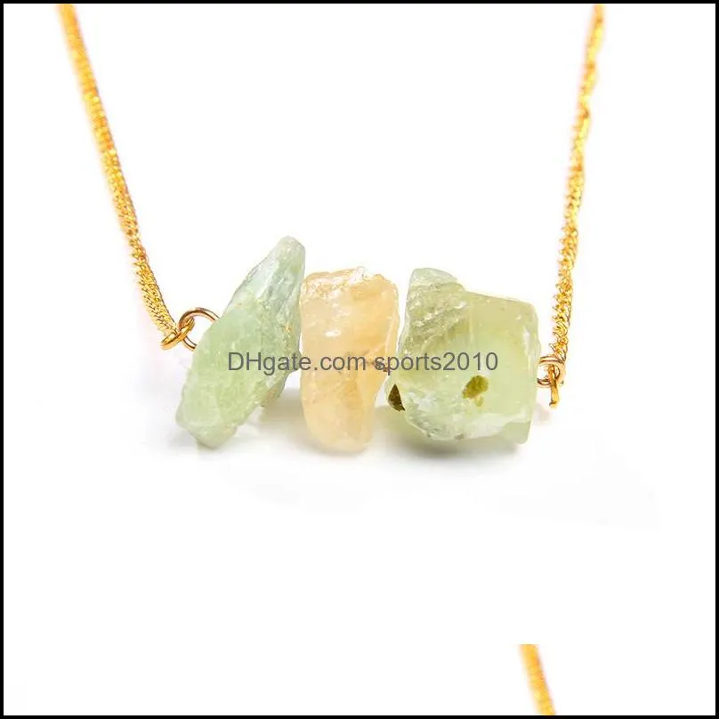 natural raw quartz stone reiki healing crystal chakra pendant necklace for women jewelry