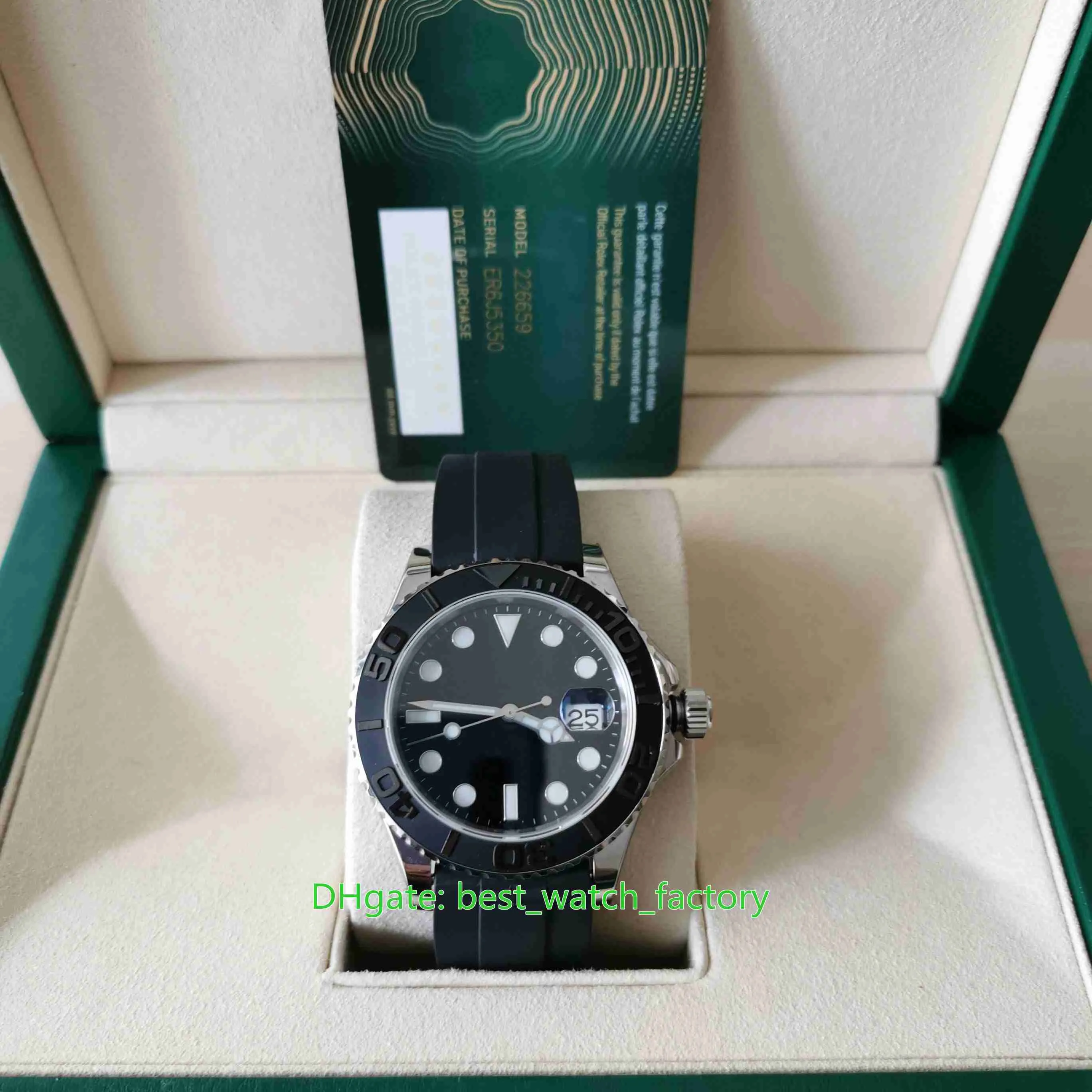 EW Maker Высочайшее качество Мужские часы 42 мм 226659 Ойстерфлексные резиновые полосы керамические BEZEL CAL.3135 Движение механические автоматические Смотреть мужские наручные часы с картой
