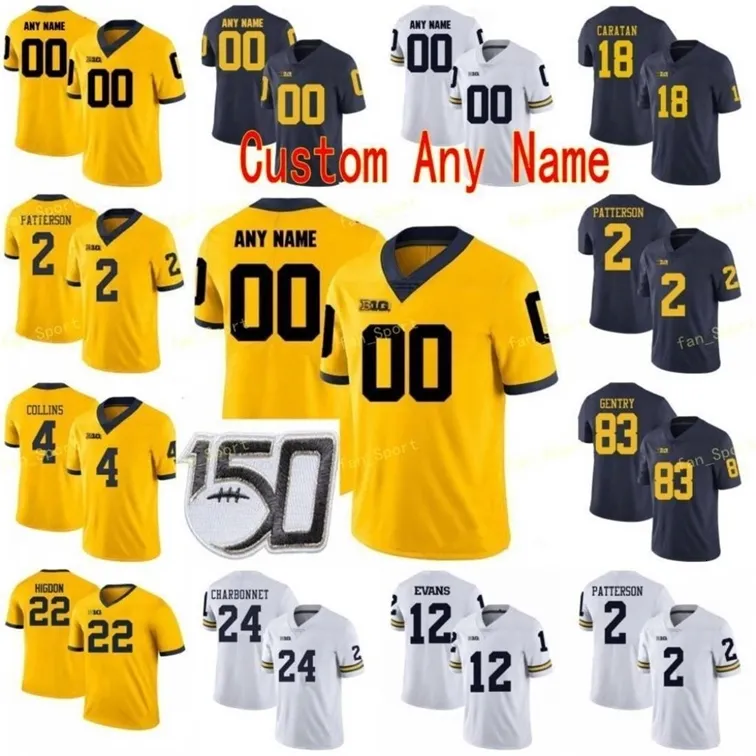 NIK1 NCAA College Jerseys Michigan Wolverines 6 Cornelius Johnson 29 Glasgow 81 Zach Gentry 50 Chase Winovich Custom Football Stitched