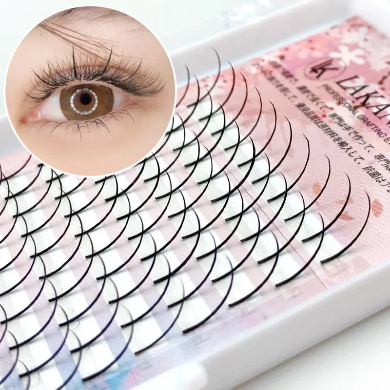 False Eyelashes 8-18mm Spikes Lashes Single Extension Silk Wispy D Curl Tray Premade Volume EyelashesFalse