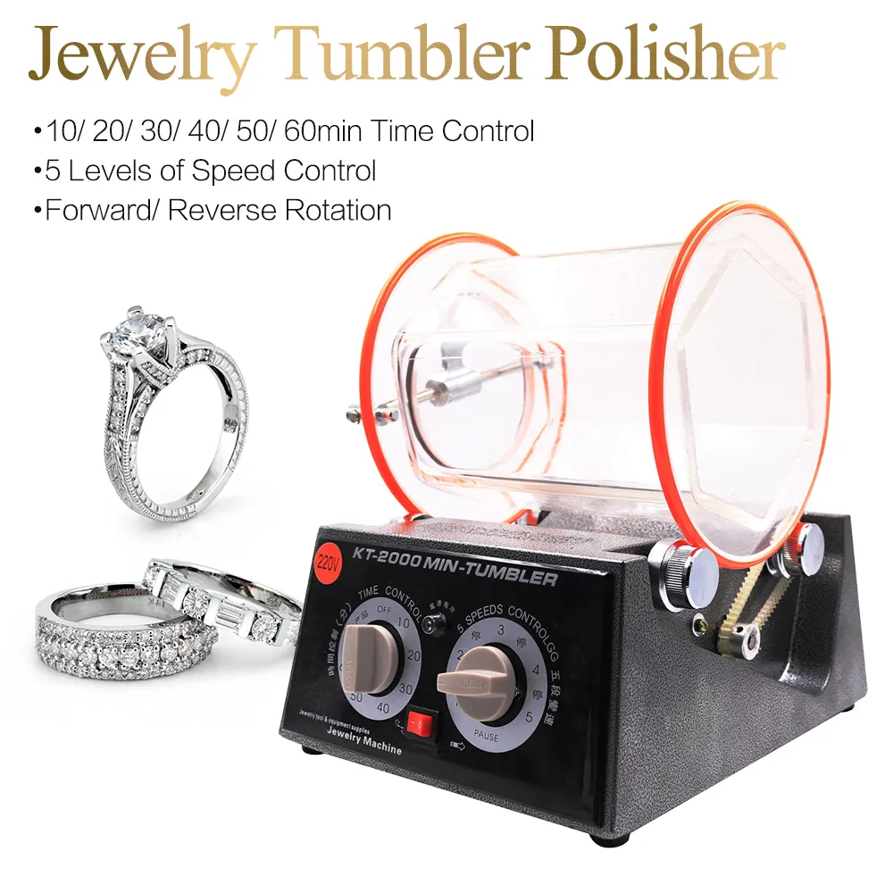 Bicchiere Lucidante Per Gioielli KT-6808 – Tamburo Rotante 3kg, 1200rpm, Nuovo Con Etichette