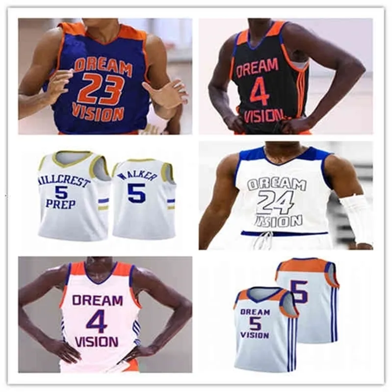 XflspMen Maillot de basket-ball Dream Vision du lycée Kyree Walker Jake Kyman Jalen Green Makur Maker Bryan Penn-Johnson Alex Wade personnalisé