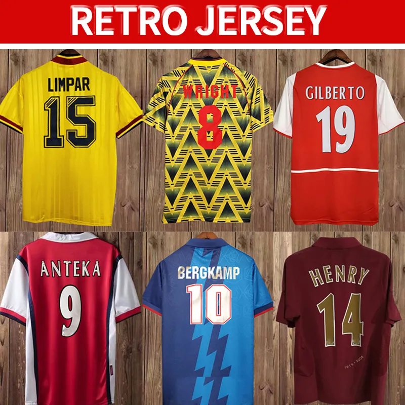 2002 2005 Henry Bergkamp V. Persie Mens Retro Soccer Jerseys 94 97 Vieira Merson Adams Home Away Away Futebol camisa