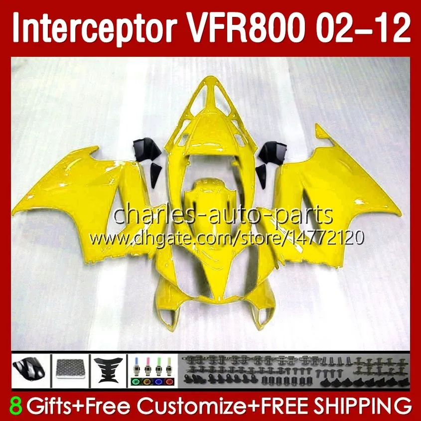 OEM Vücut Honda VFR800 VFR 800 RR CC 800RR Interceptor 02-12 Kaporta 129no.144 800cc VFR800RR Açık Sarı 02 03 04 05 06 07 08 09 10 11 12 VFR-800 RR 2002 2012 PERAKTİK