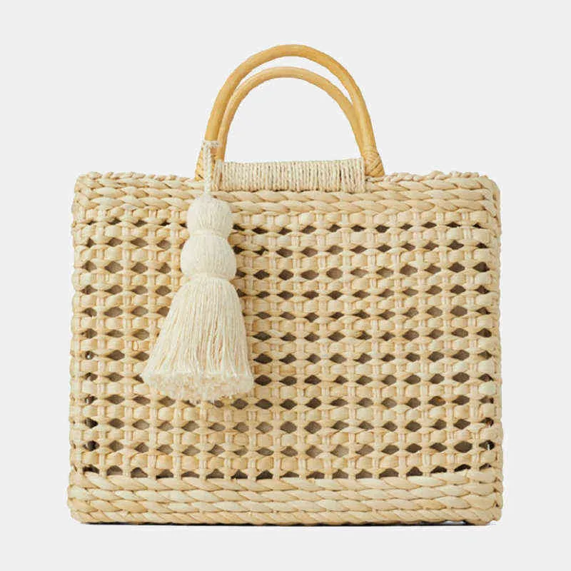 Evening bag Fashion Rattan Hollow Wooden Handbags Natural Colors Straw Bags For Shopping Casual Baking Lady Shoulder Bag 20220607