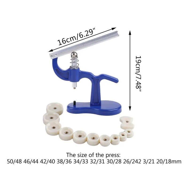 Kits d'outils de réparation outil horloger montre presse ensemble boîtier arrière plus proche matrices en verre cristal ensemble d'équipement d'atelier réparation