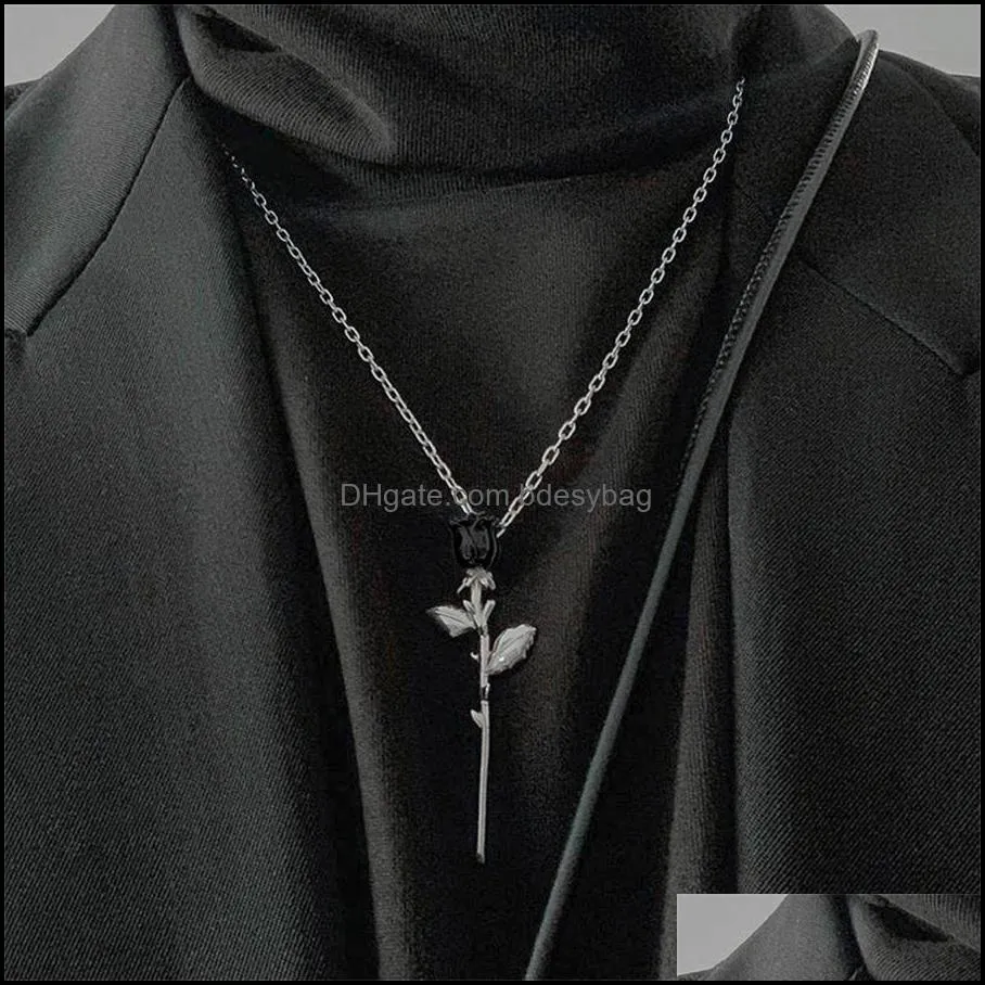 Silver Heart Pendant Necklace Ambush Young Black Rose 925 Sterling  