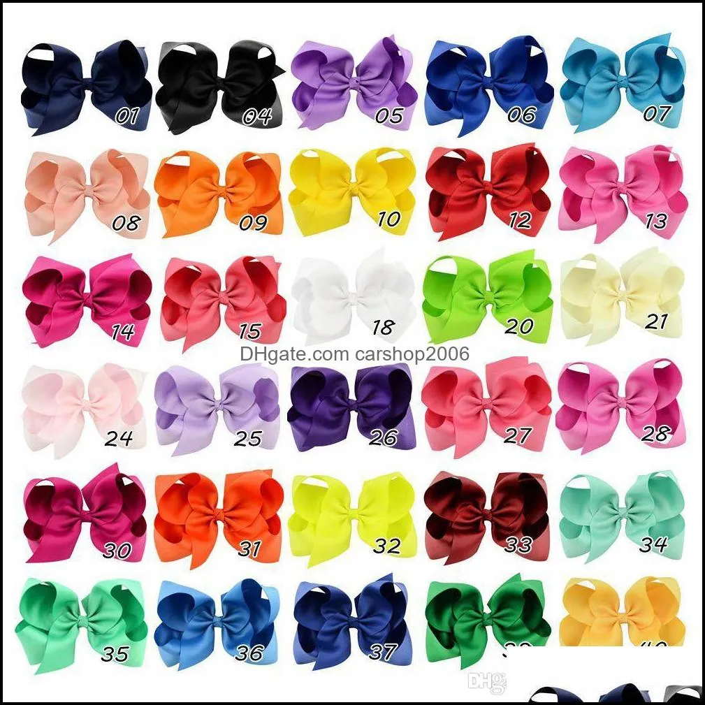 30 colors 6 Inch girl hair bows candy color barrettes Design Hair bowknot Children Girls Clips Hair Accessory 13.5g