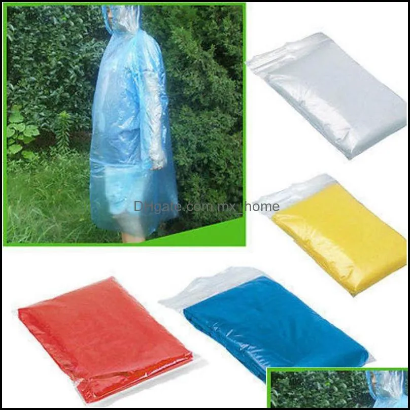 disposable raincoat adult emergency waterproof outdoor hiking hood hedge poncho unisex travel camping tourism transparent rain coat